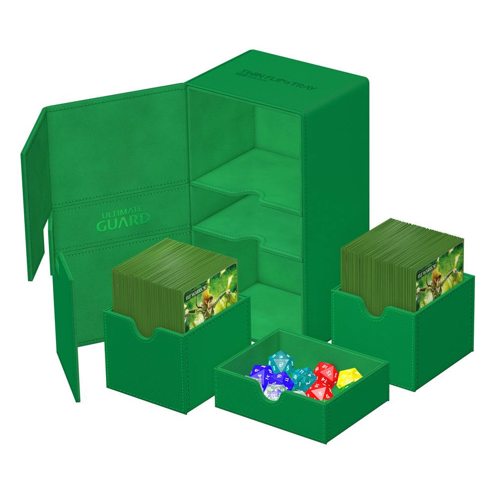 Ultimate Guard Twin Flip`n`Tray 200+ XenoSkin Monocolor Vert