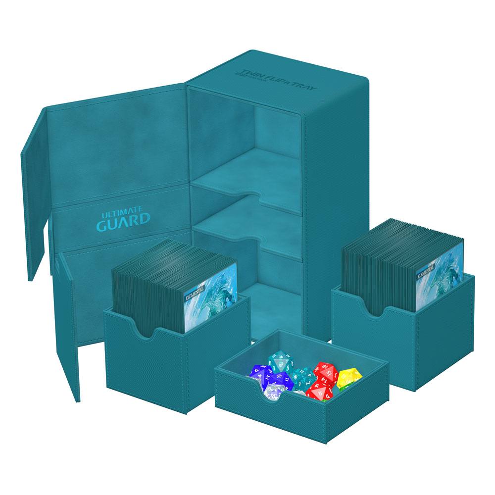 Ultimate Guard Twin Flip`n`Tray 200+ XenoSkin Monocolor Bleu Pétrole