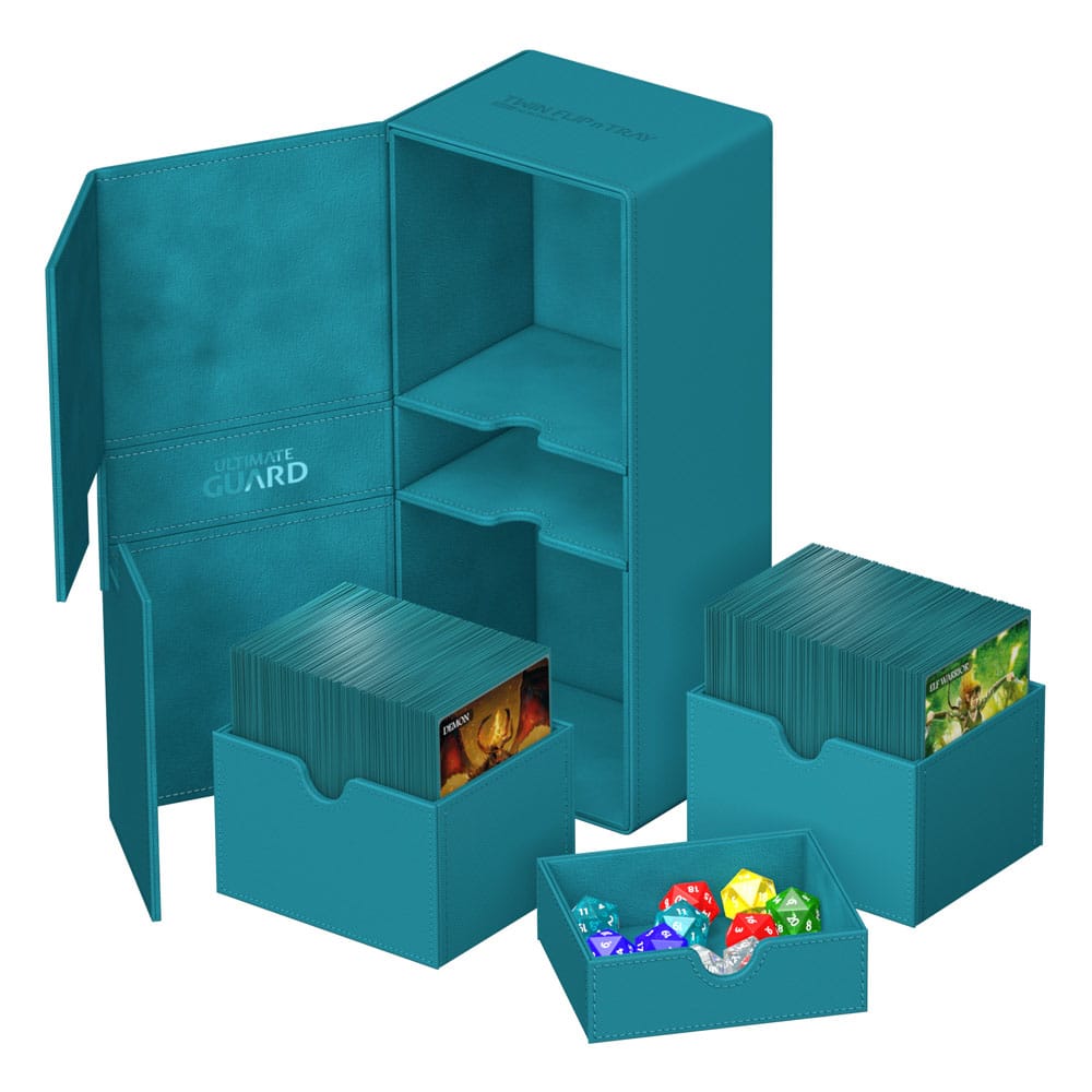 Ultimate Guard Twin Flip`n`Tray 266+ Xenoskin Bleu Pétrole
