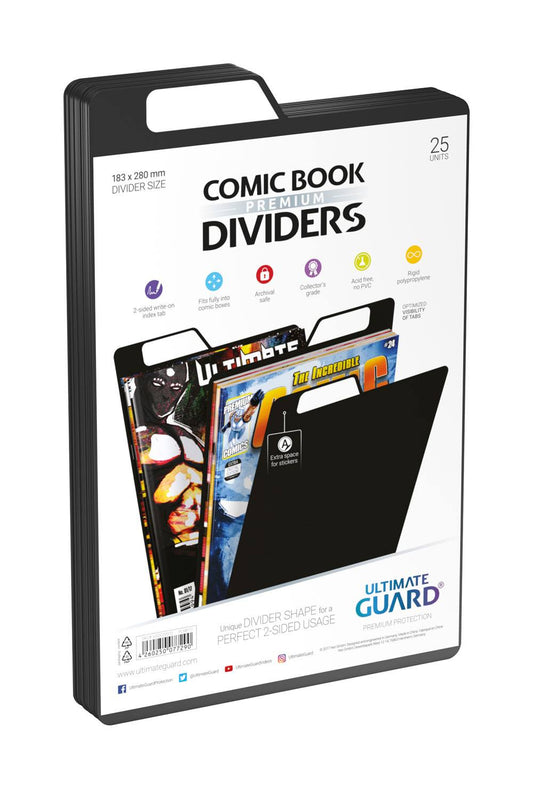 Ultimate Guard 25 intercalaires pour Comics Premium Comic Book Dividers Noir