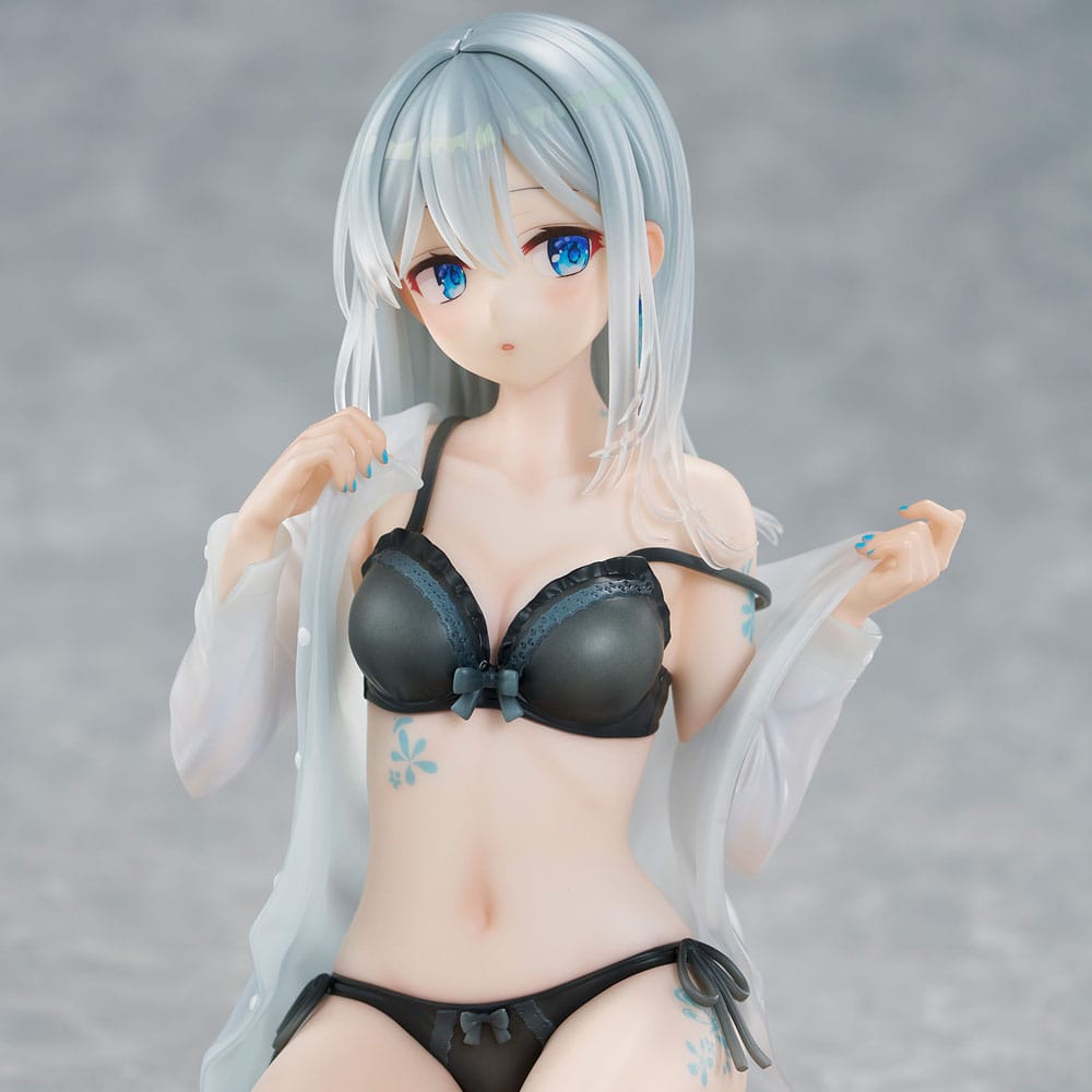 Original Character statuette PVC 1/7 Silver-Haired Girl Sky Blue Morning Special Outfit Ver. by Fuumi Illustration 16 cm