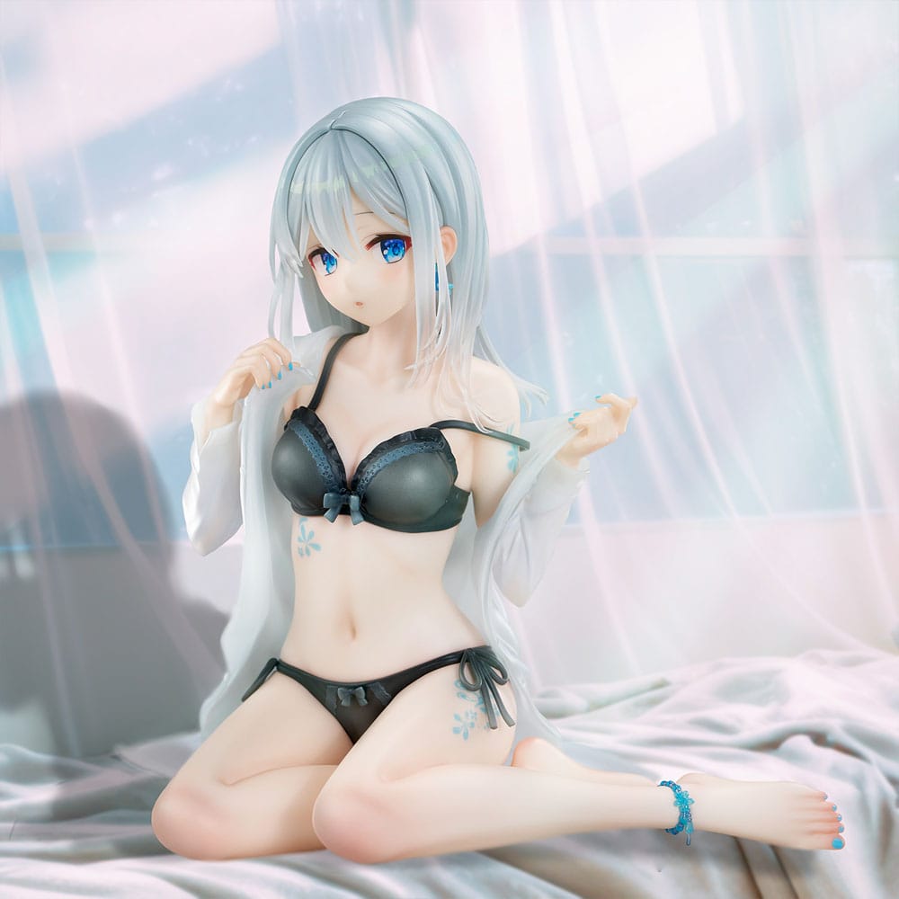 Original Character statuette PVC 1/7 Silver-Haired Girl Sky Blue Morning Special Outfit Ver. by Fuumi Illustration 16 cm