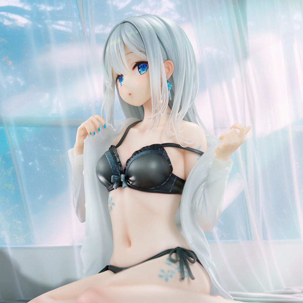 Original Character statuette PVC 1/7 Silver-Haired Girl Sky Blue Morning Special Outfit Ver. by Fuumi Illustration 16 cm