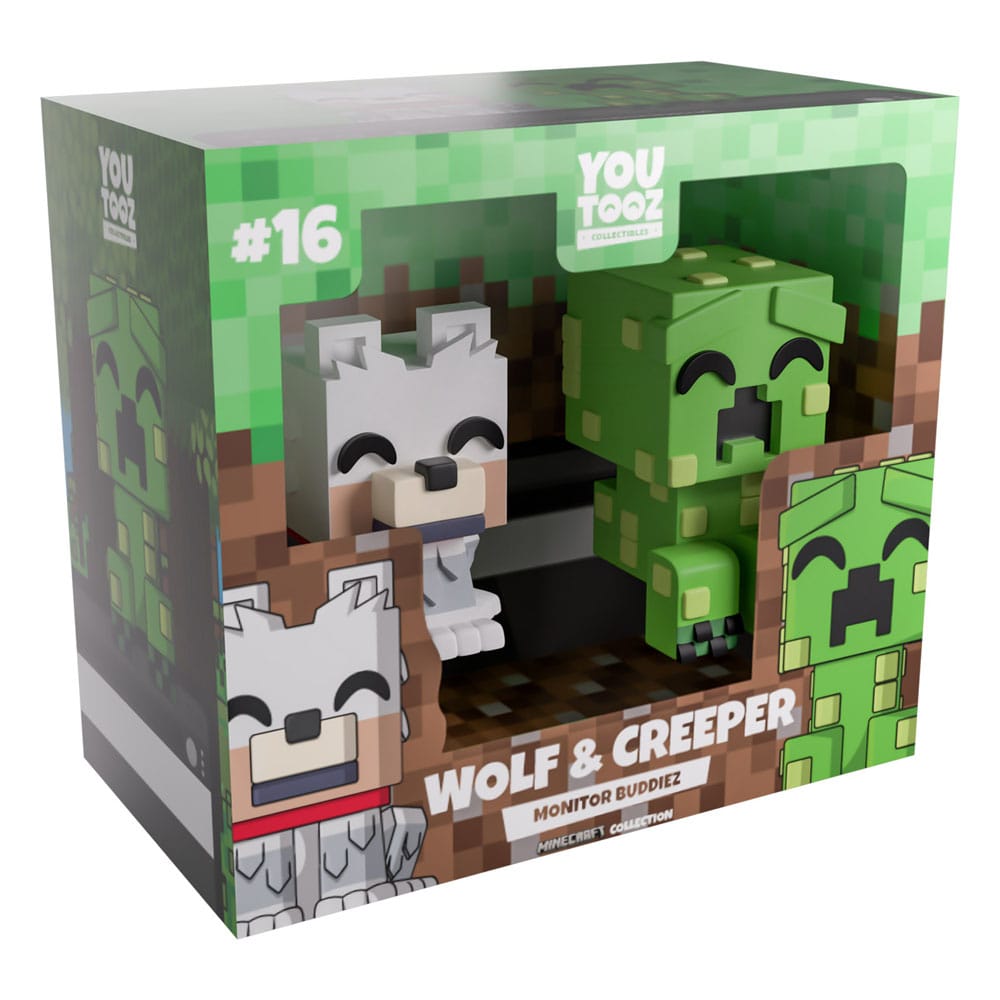 Minecraft Vinyl figurines Wolf and Creeper Monitor Buddiez